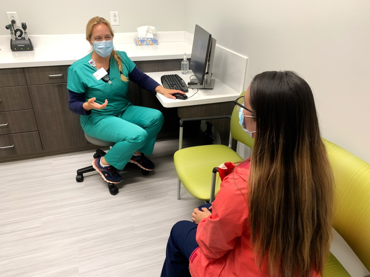 Female provider and patient