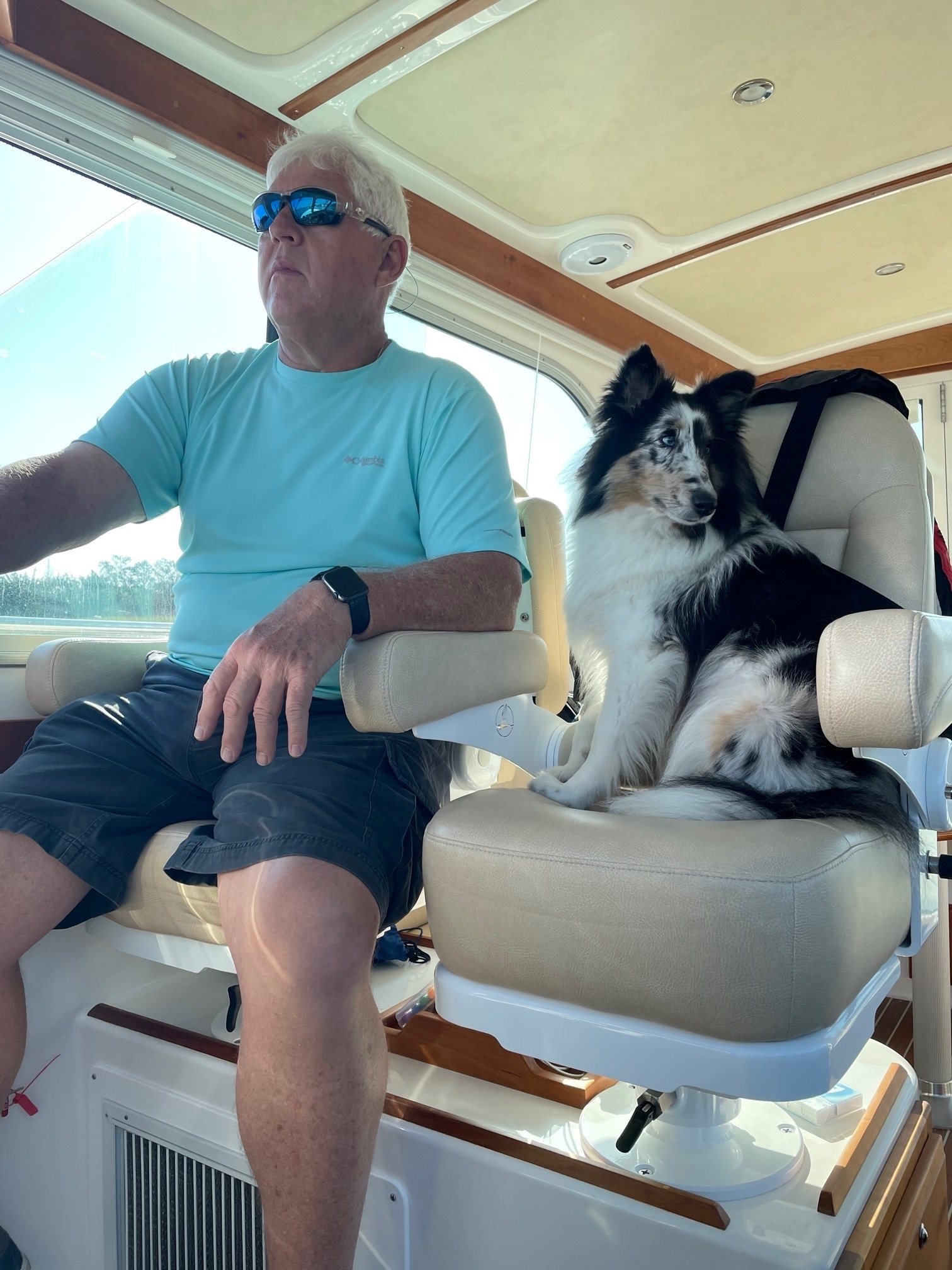 Frank Pope, 65, enjoys a day on the boat in Sunset Beach, North Carolina.