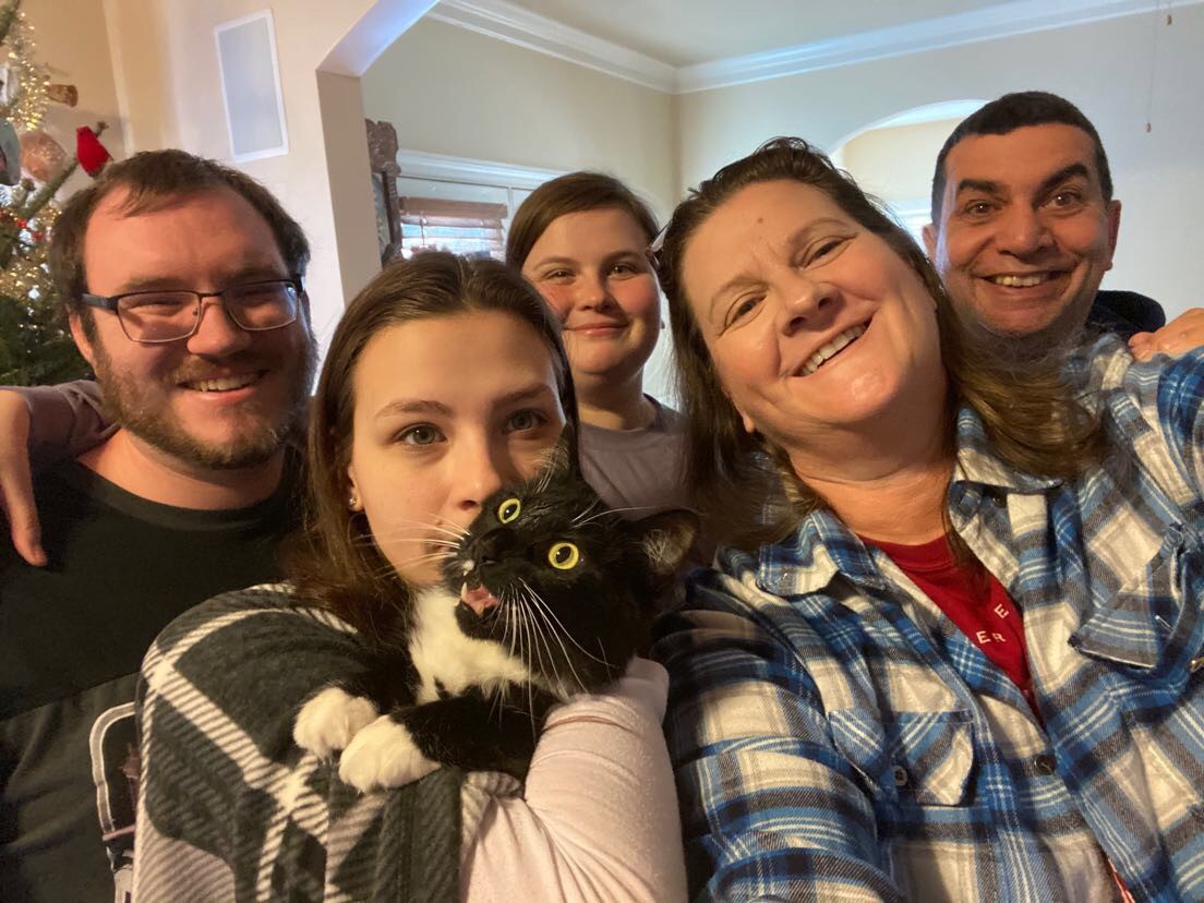Julianna Viveiros with her parents Jill and Horace, sister Jenna and fiancé, Kenneth.