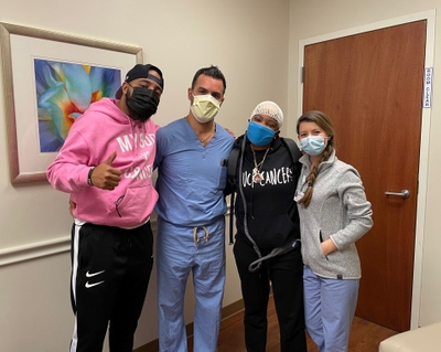 Left to right: Ray Singleton, Dr. Ziad Hage, Roslyn Singleton, and nurse practitioner Meg McDonnell.