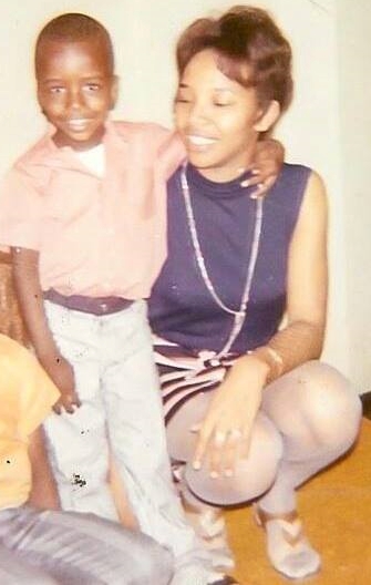 A young Tim Cooper with his mother Loretta