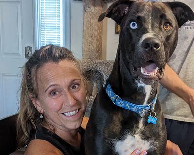 Christine Costagliola with her dog Bowie