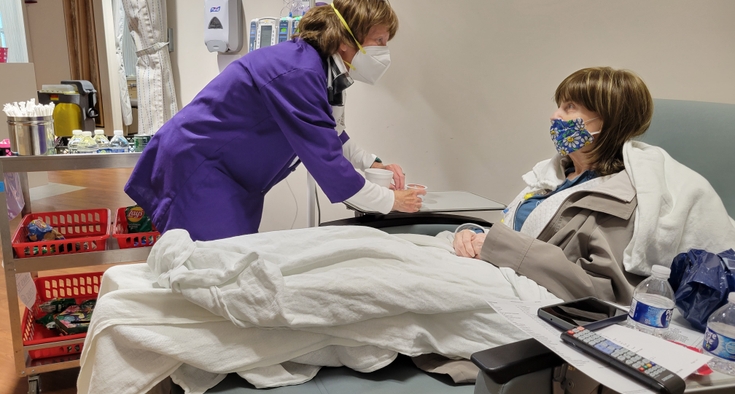 She’s a volunteer. A cancer patient. And a friend.