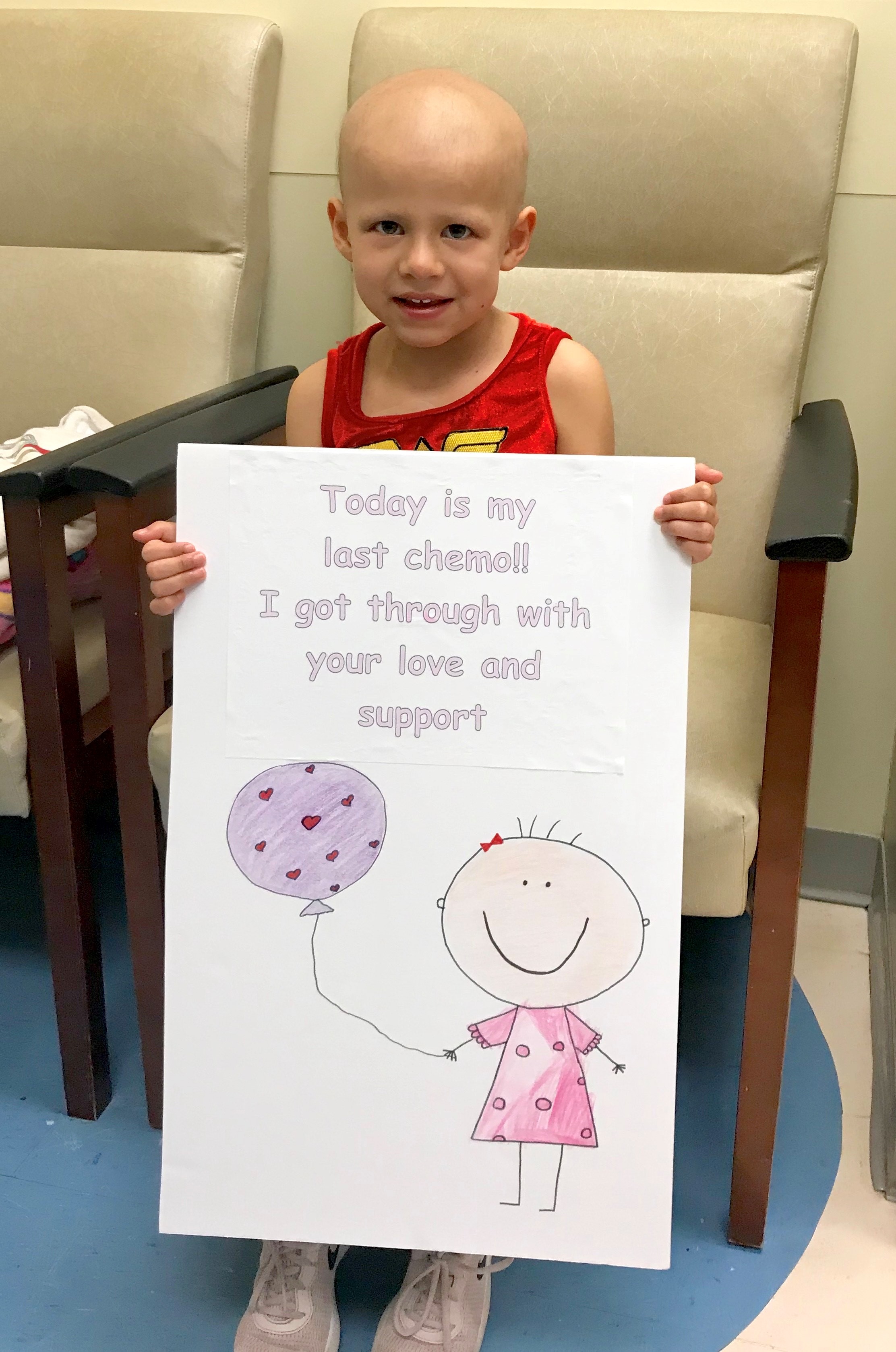 Sophie Zambrano last chemo day.