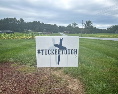 Jordon Tucker sign along road