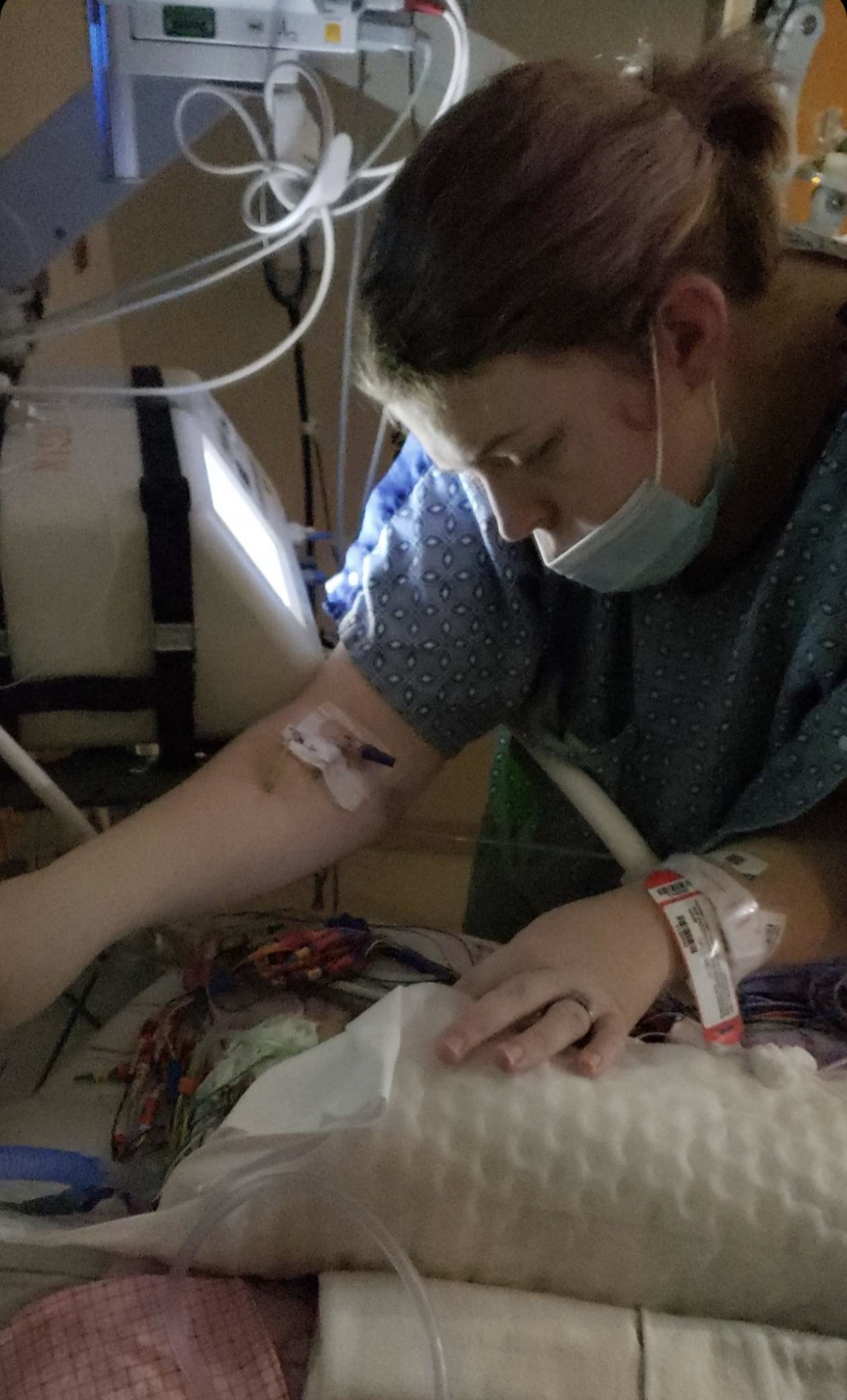 Katelyn with Ava hospital