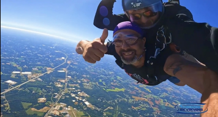 He lost the weight. Next goal: Skydiving.