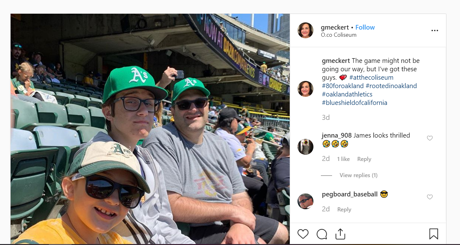 Melissa at the As game 2