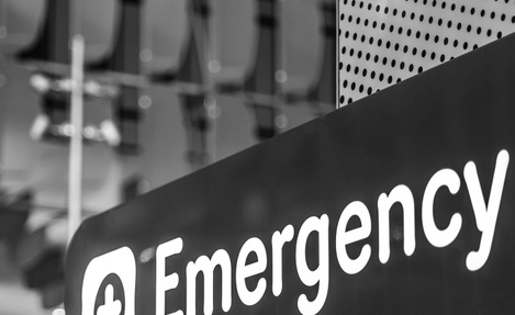 emergency sign sq bw