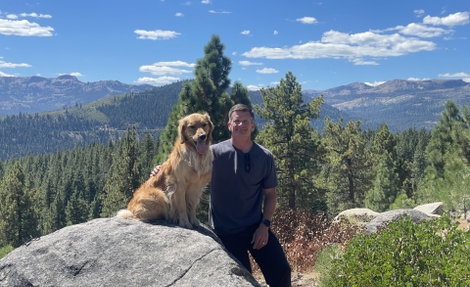 Mike Stuart and his dog Cali_female dog