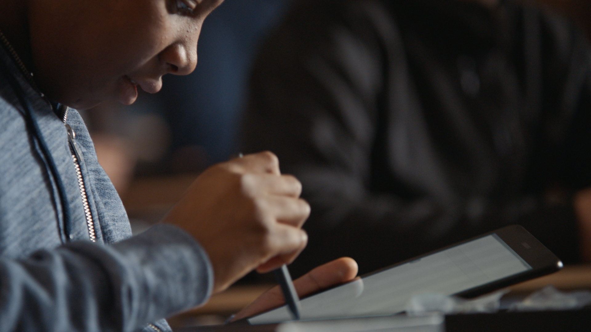 Student on tablet