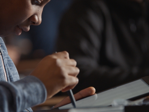 Student on tablet