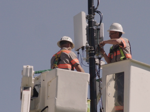 Technicians Installing 5G Node