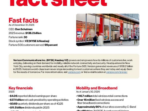 Verizon Corporate Fact Sheet
