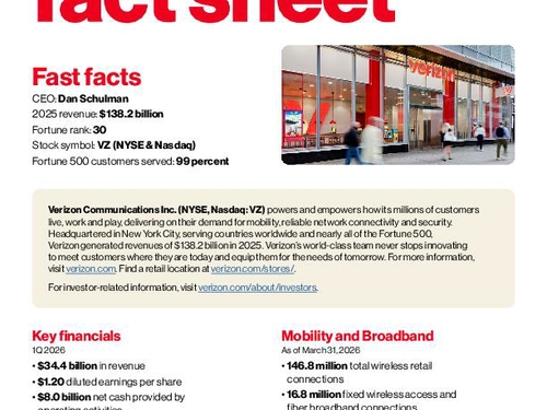 Verizon Corporate Fact Sheet
