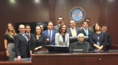 The Mexican Delegation in the courtroom