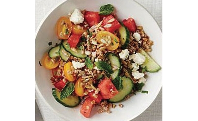Wheat Berry Salad with Watermelon and Tomatoes