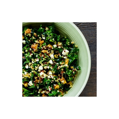 Kale and Quinoa Salad with Hemp Seed Caesar Dressing