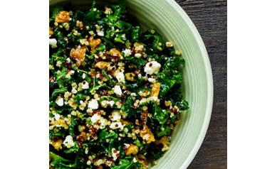 Kale and Quinoa Salad with Hemp Seed Caesar Dressing