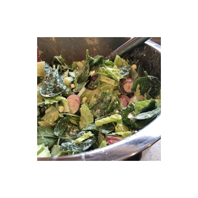 Spinach & Romaine Salad w/ Creamy Garden Fresh Dressing