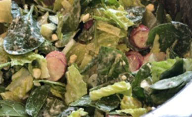 Spinach & Romaine Salad w/ Creamy Garden Fresh Dressing