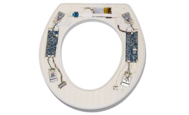 Close up of FIT Seat technology embedded in a common toilet seat