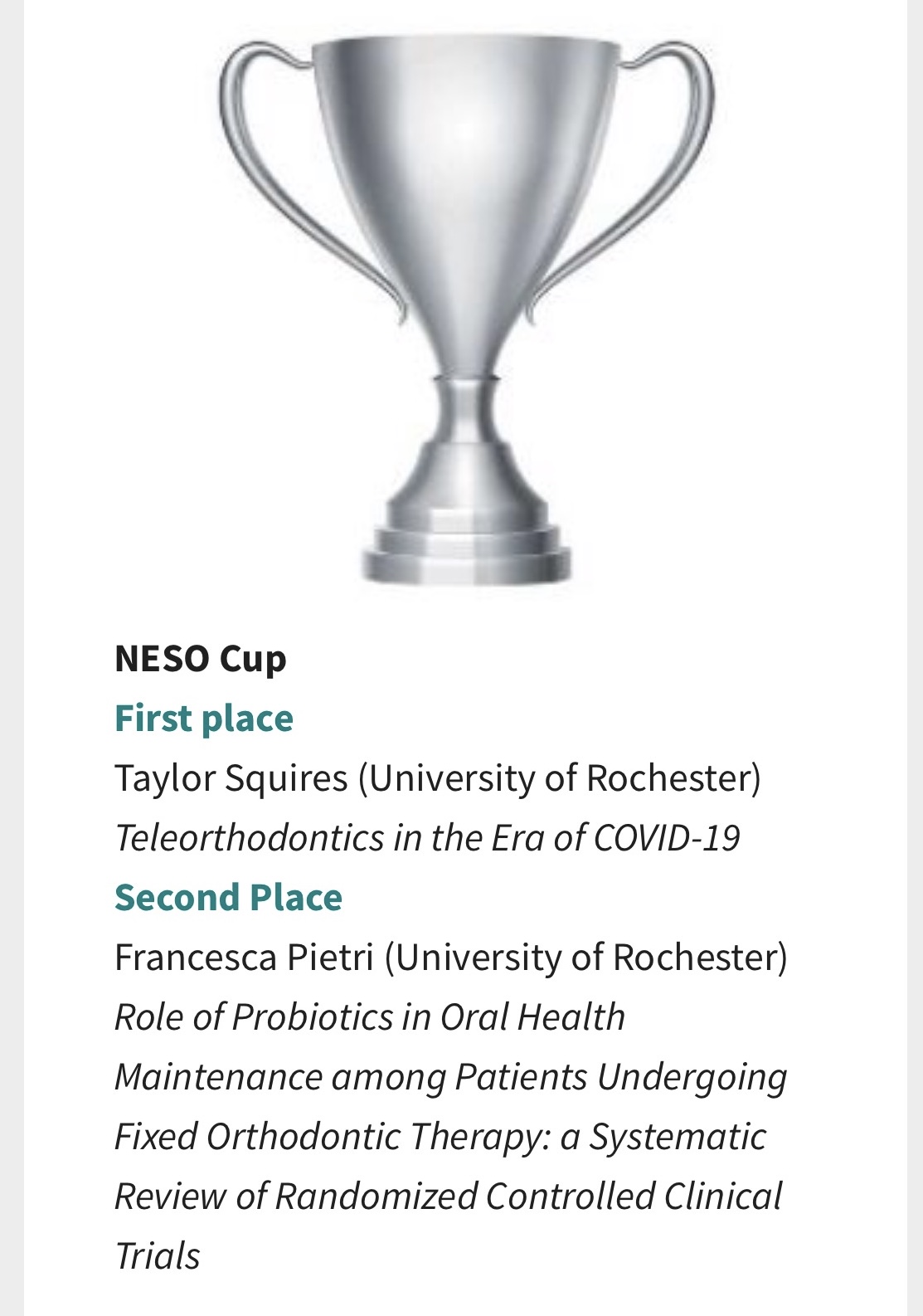 Ortho NESO trophy