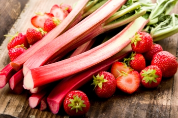 Rhubarb and strawberries