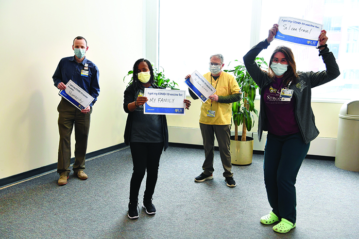 URMC staff share why they are happy to get their COVID vaccines.