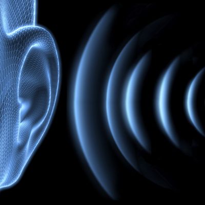 Ear with sound waves