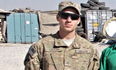 Head and shoulders picture of Sean Lydon wearing his army fatigues. It was taken during a 2012 deployment to Afghanistan.
