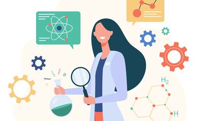 Female scientist doing scientific research in lab
