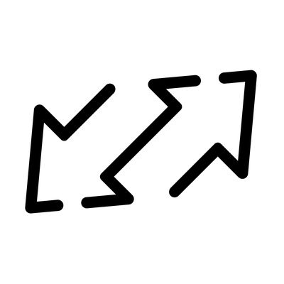 Vector left and right arrows, different directions line icon. stock illustration