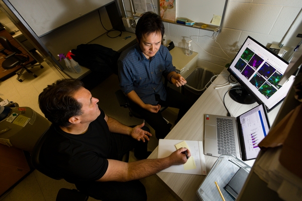 From left: Christoph Pröschel, Ph.D., and Tatsuaki Kurosaki, Ph.D.