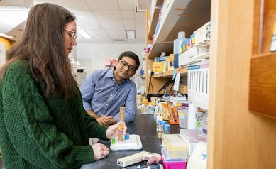 From left: Research technician Kristen Patten and Rajnish Bharadwaj, PhD.