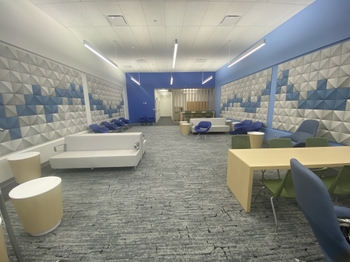 Patient waiting area at the UR Medicine Orthopaedics Surgery Center 