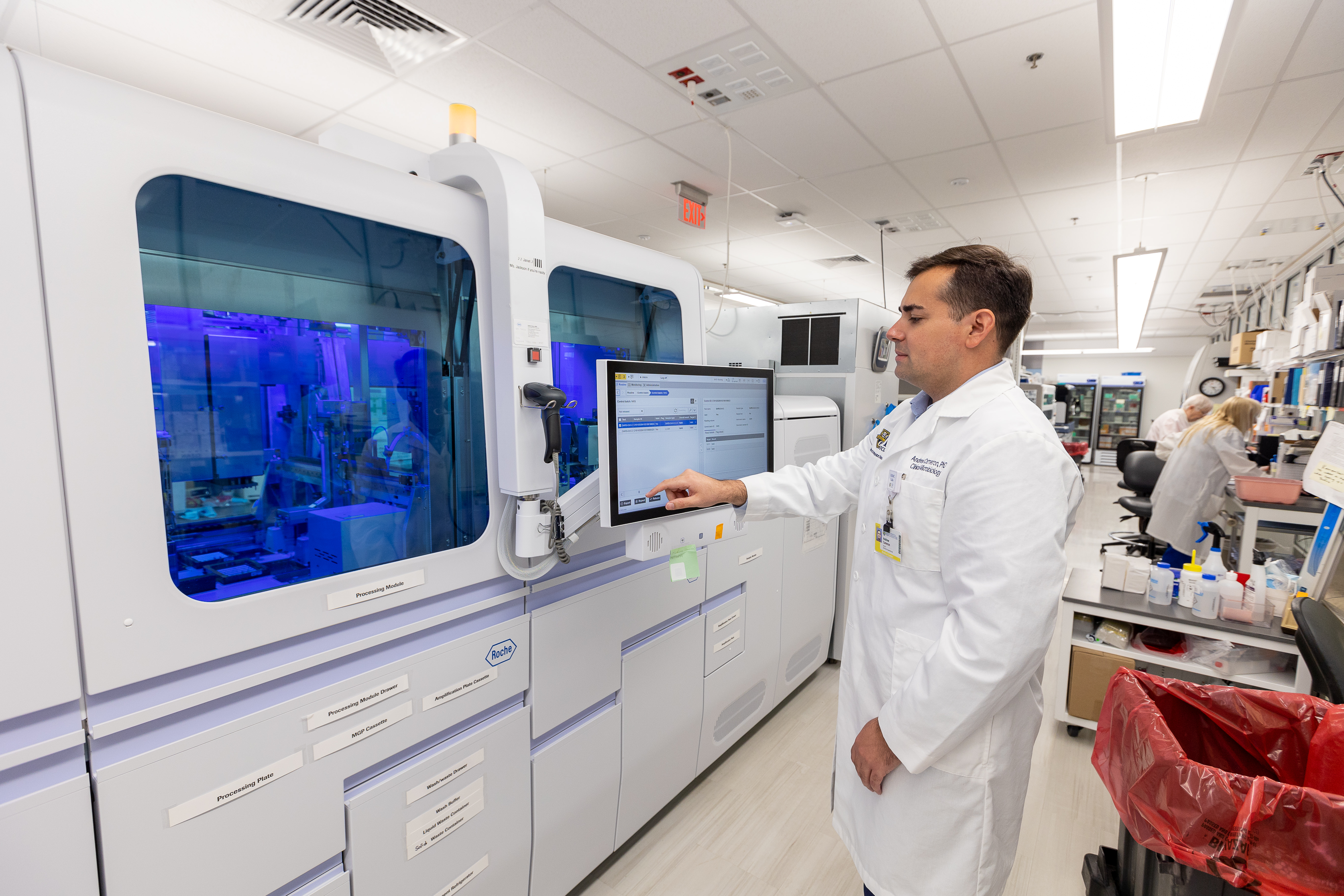Andrew Cameron, PhD, D(ABMM), assistant director of Clinical Microbiology Laboratories at URMC. The lab performed 16,000 COVID tests as part of the RADx-UP study.