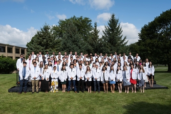 Medical students in white coats