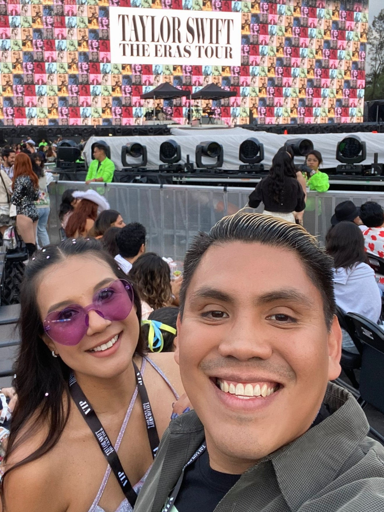 Paco and his friend, Gloria, at Taylor Swift's Eras Tour concert in Mexico City.