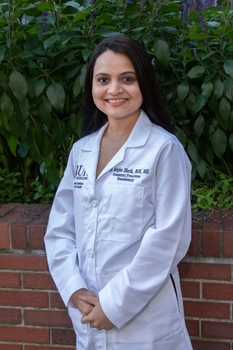 A portrait of Dr. Megha Sheth.