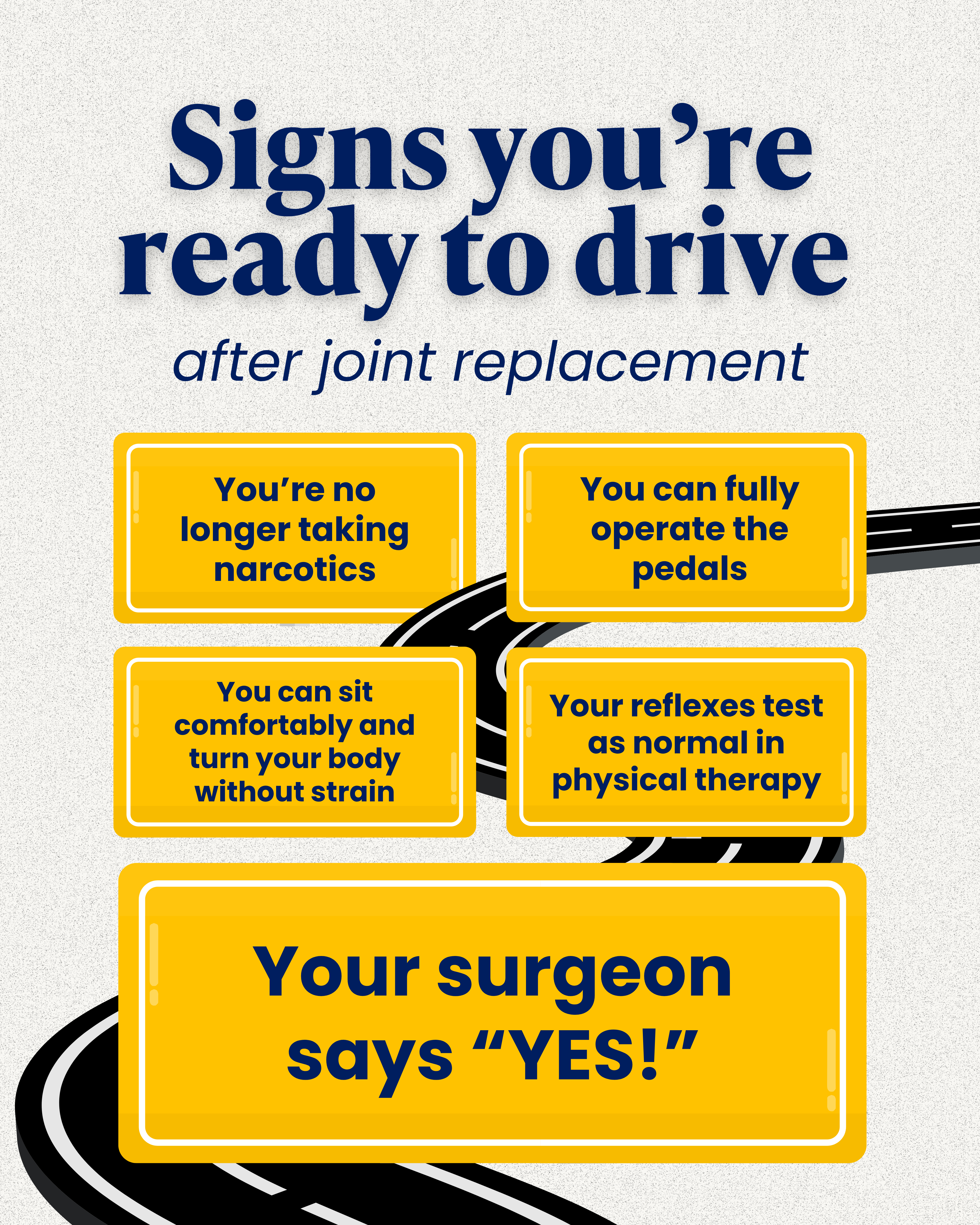Signs You're Ready to Drive after Joint Replacement infograph