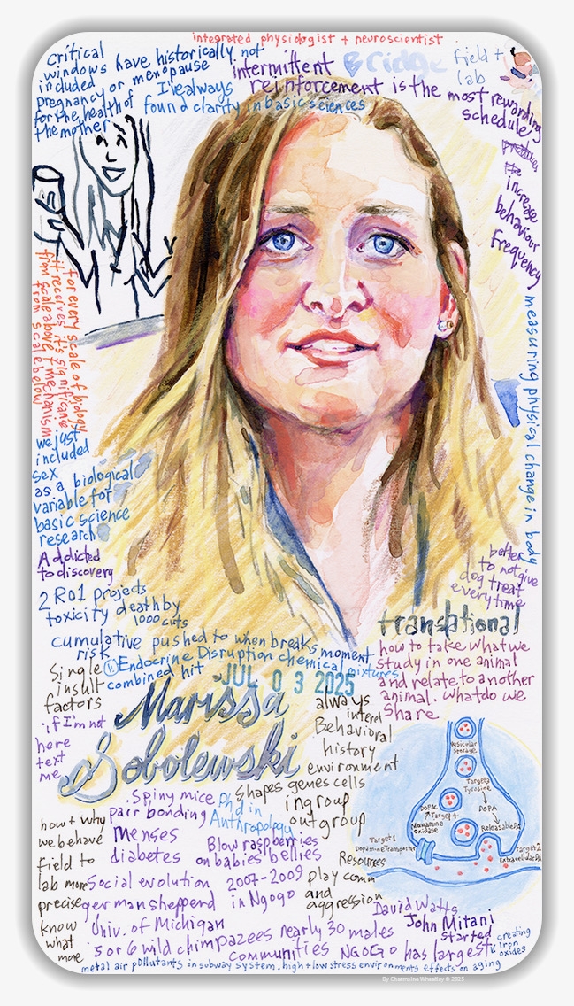 Watercolor of Marissa Sobolewski, PhD