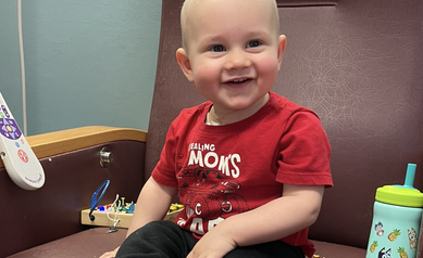 Hunter during one of his treatment visits at Golisano Children's