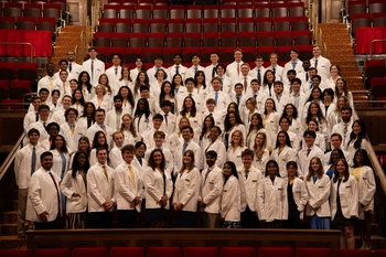 SMD Class of 2030 poses in Kilbourn Hall