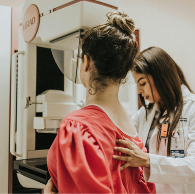 Woman Getting Mammogram