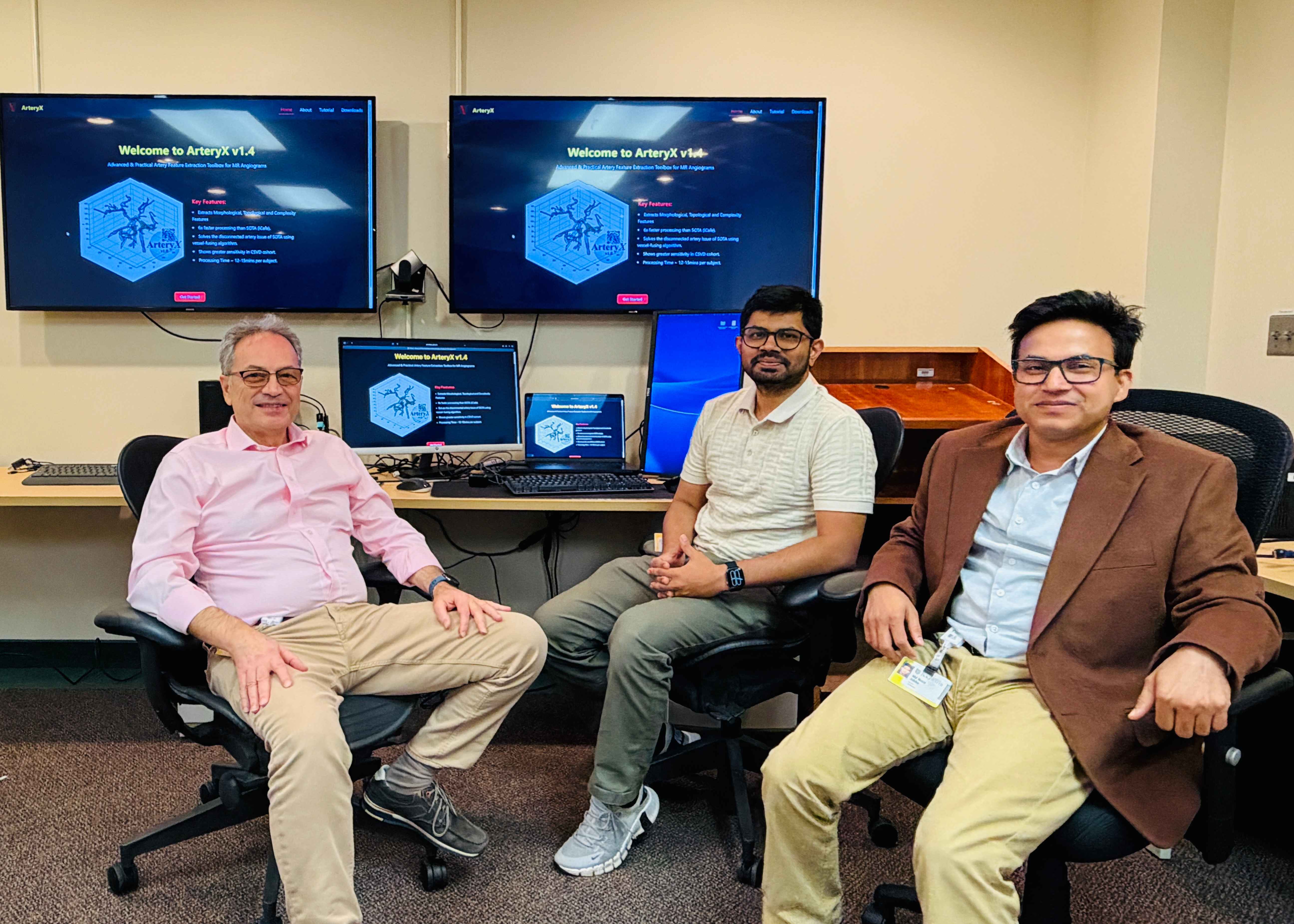 Photo of Giovanni Schifitto, Abrar Faiyaz, and Nasir Uddin