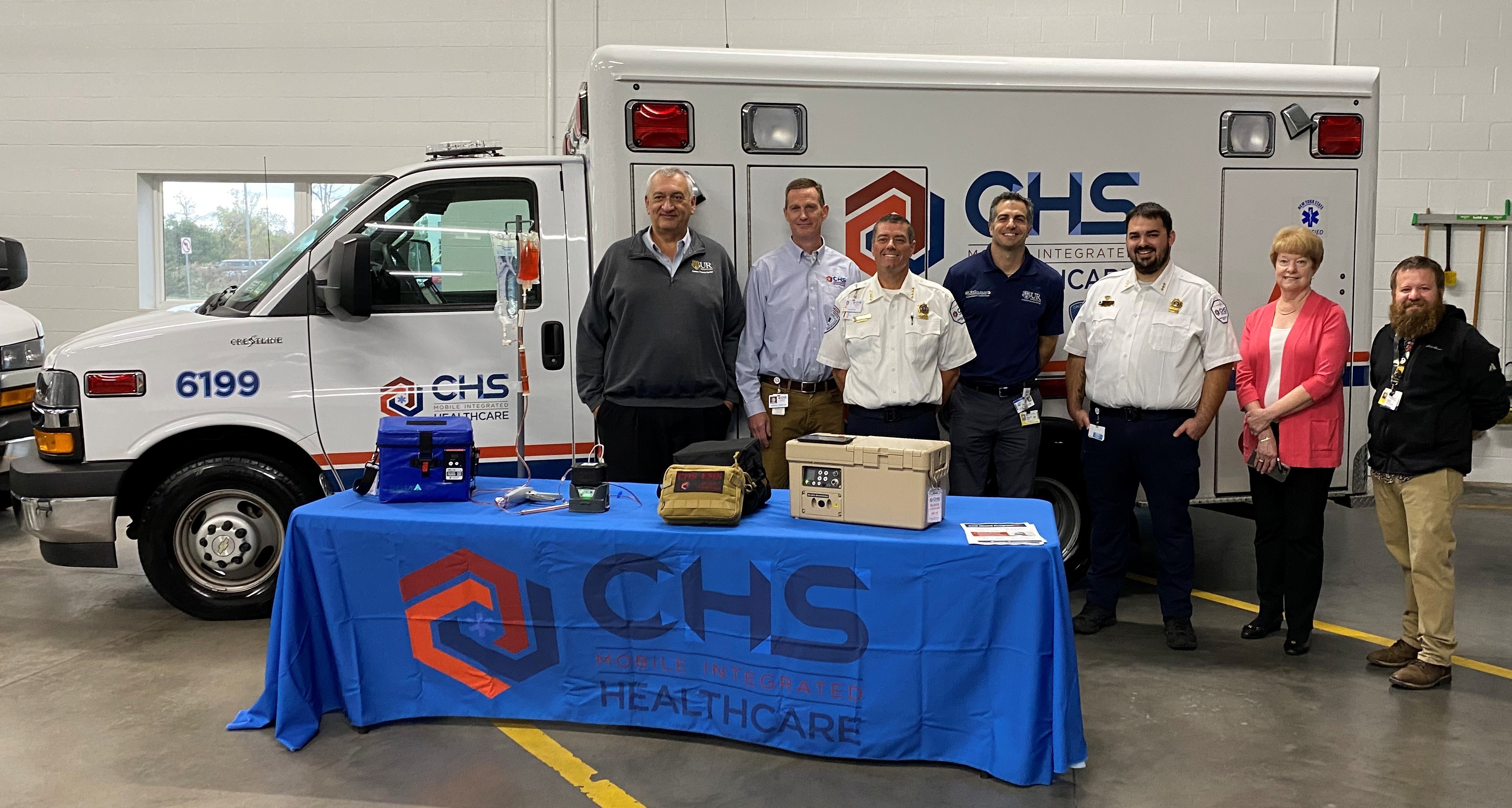 members of the Strong Memorial Hospital and CHS teams who developed in-field blood transfusion process. 