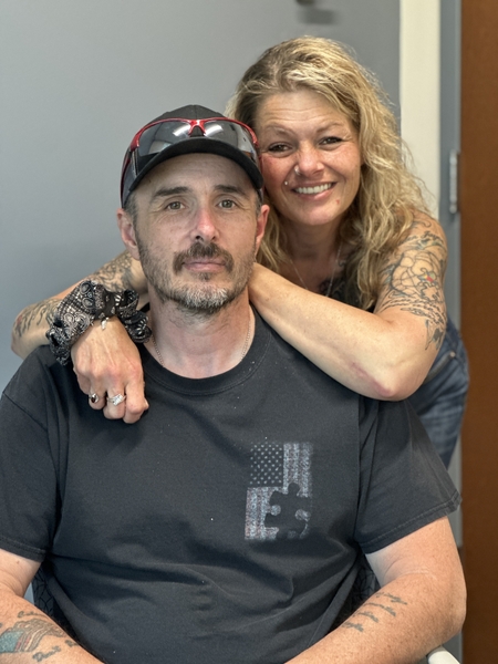 Jason Stephens with his wife, Mindy.