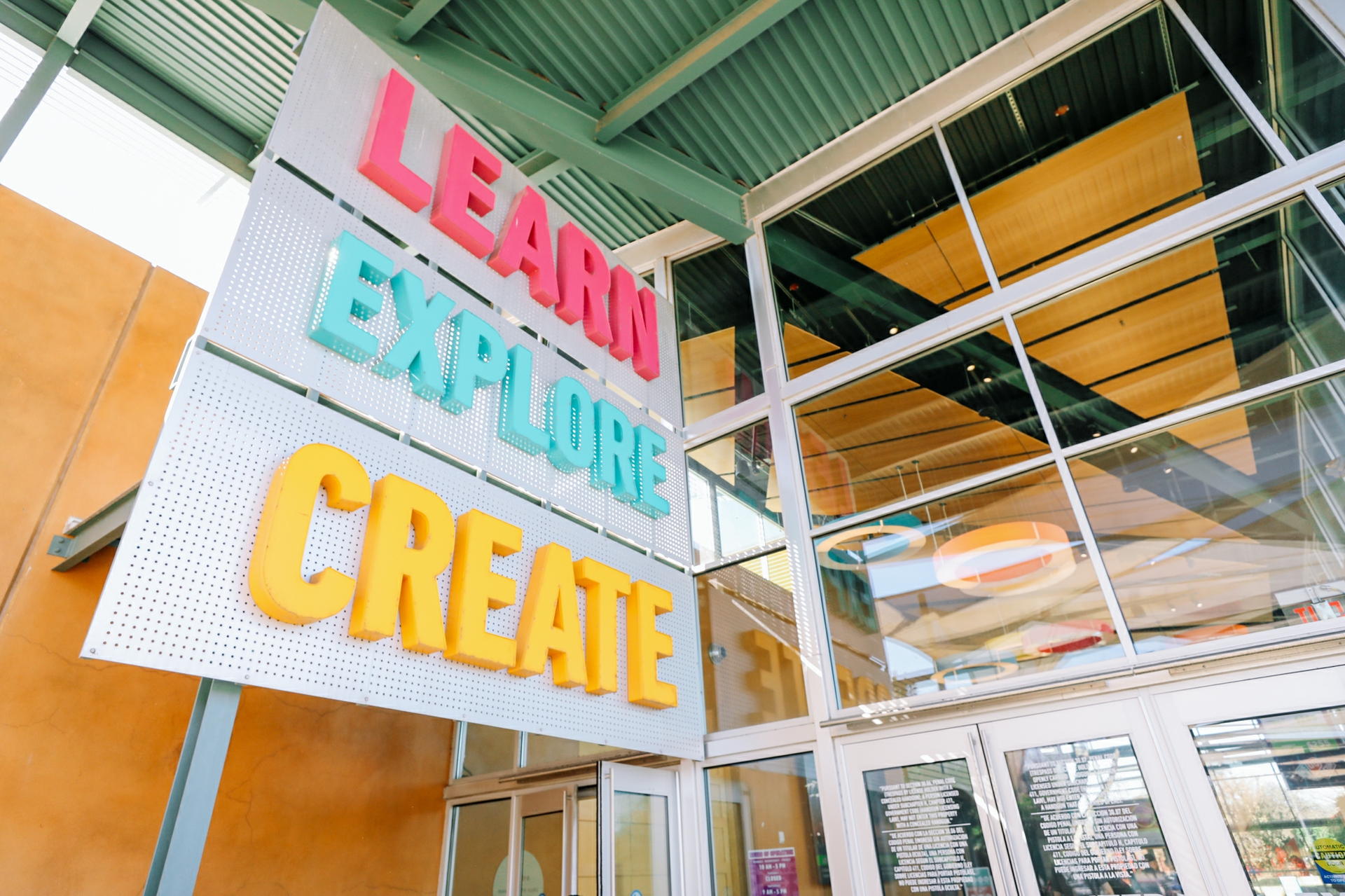Entrance to The DoSeum children's museum on Broadway in San Antonio, Texas
