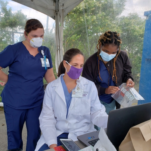 Left to right - Tara Sizemore RN Yolanda Enrich FNP Trylise Hunter CNA